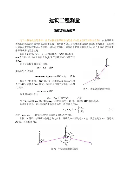 建筑工程测量：坐标方位角推算