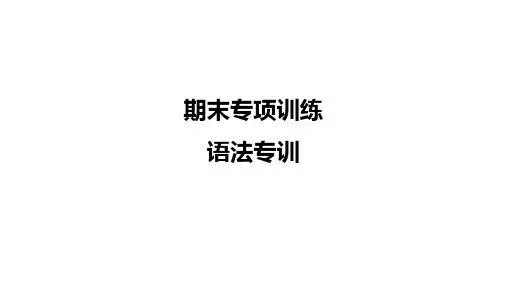 期末专项训练(语法专训) 牛津译林版英语八年级下册