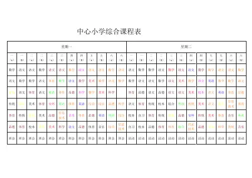 中心小学综合课程表2012新