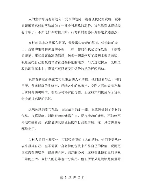 乡村感怀散文范文