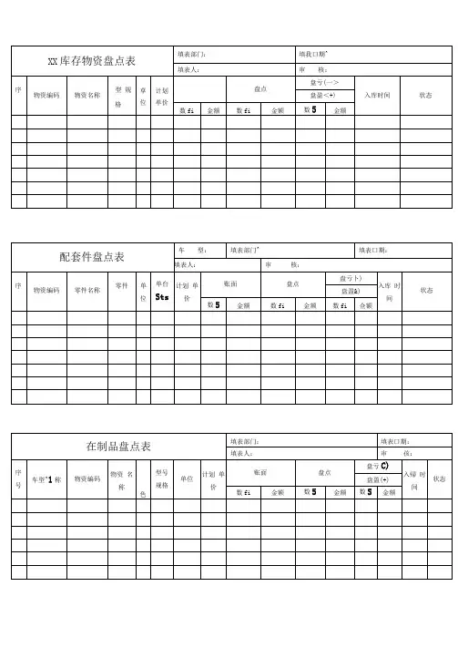 存货盘点表格