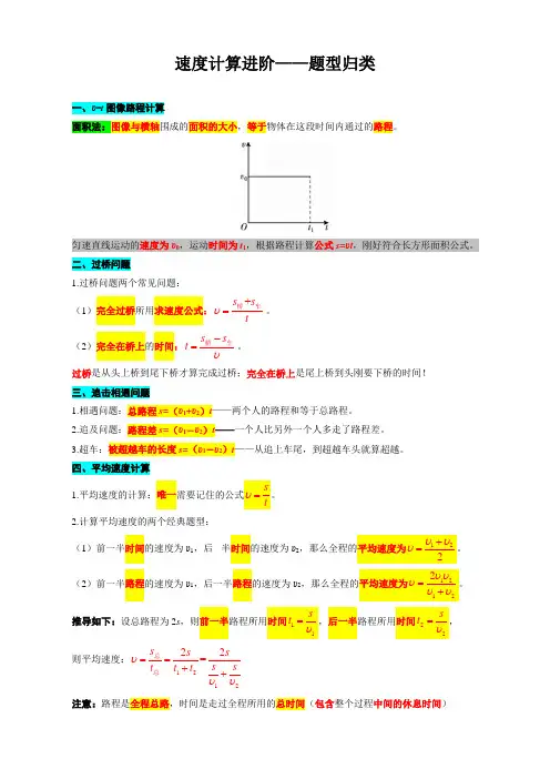 2024年中考物理复习----速度计算进阶——题型归类