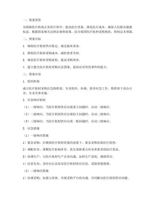 医疗耗材采购应急预案