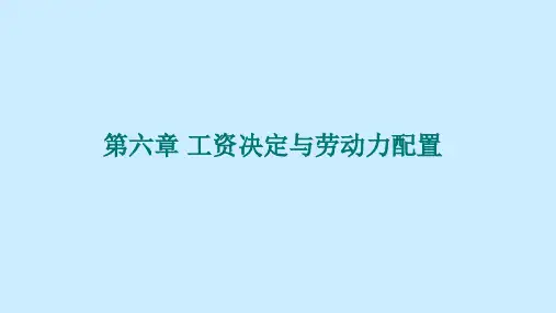 劳动经济学第六章工资决定与劳动力配置