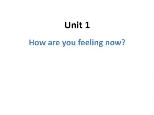小学五年级英语下册 Unit 1 How are you feeling now名师公开课省级获奖课件1 陕旅版