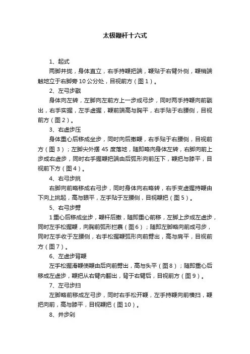 太极鞭杆十六式
