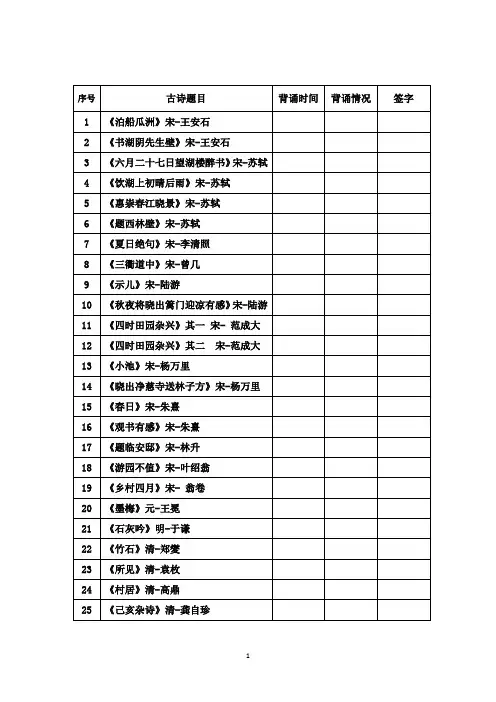 古诗背诵二年级下(拼音版