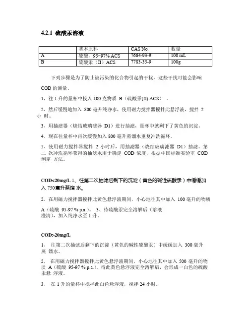 哈希试剂配方