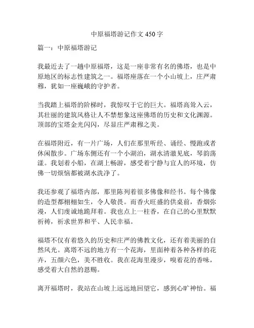 中原福塔游记作文450字