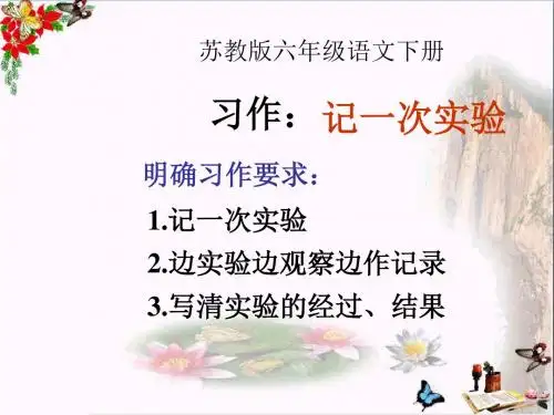 六年级语文下册习作四《一个有趣的实验》 优秀课件4苏教版