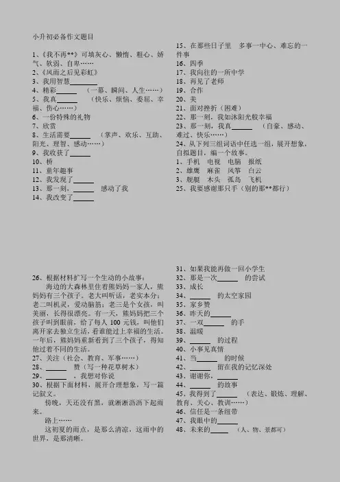 小升初必备作文题目