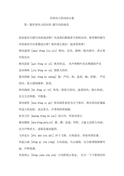 形容风大的词语6篇