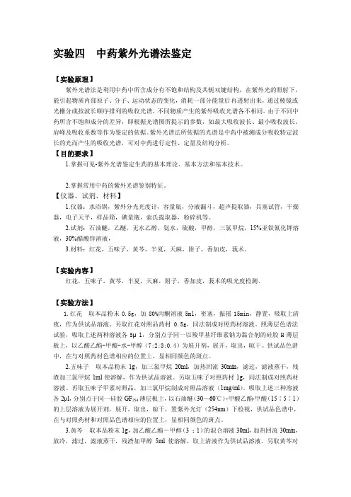 中药紫外光谱法鉴定