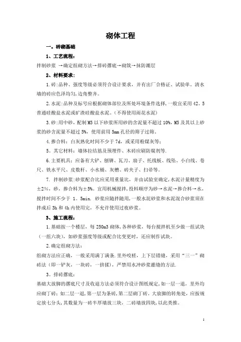 砌体施工规范