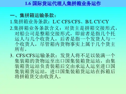 国际货运代理人集拼箱业务运作