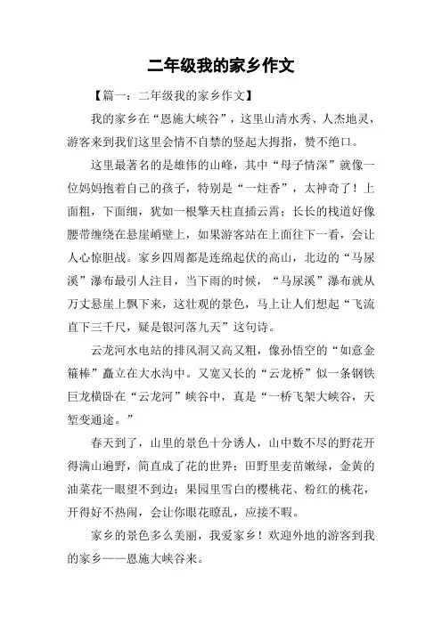 二年级我的家乡作文
