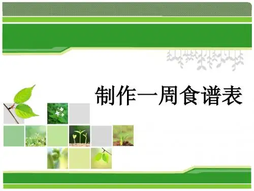 《制作一周食谱表》教学课件2