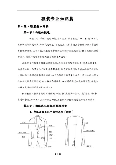 服装专业知识培训资料全