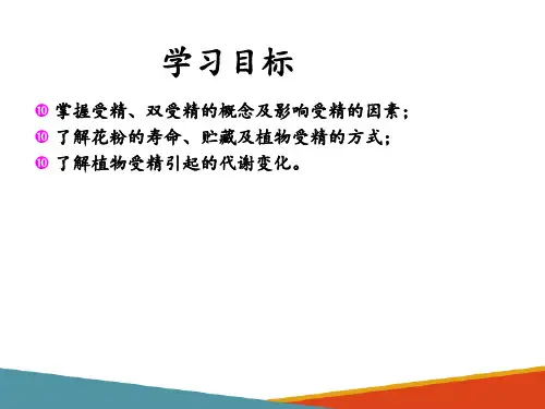 植物的生殖与成熟—受精生理