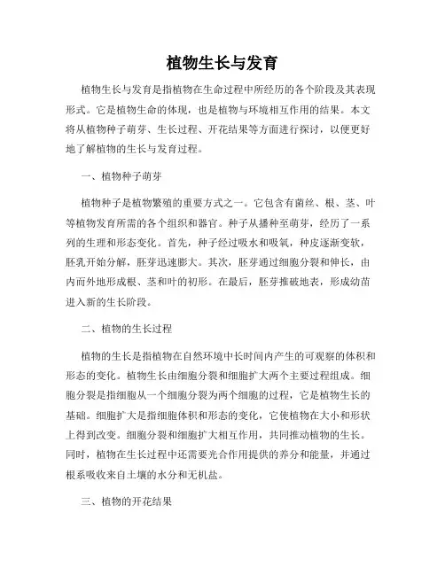 植物生长与发育