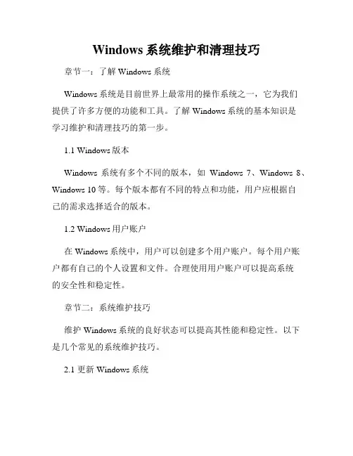 Windows系统维护和清理技巧