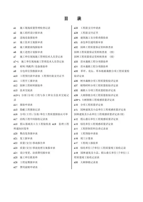 园林绿化工程施工全套表格.doc