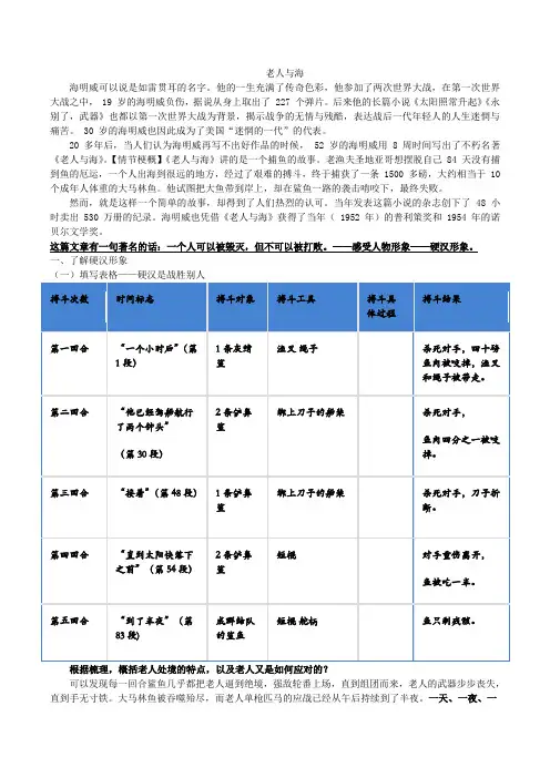 [++高+中语文]《老人与海(节选)》讲义++统编版高中语文选择性必修上册