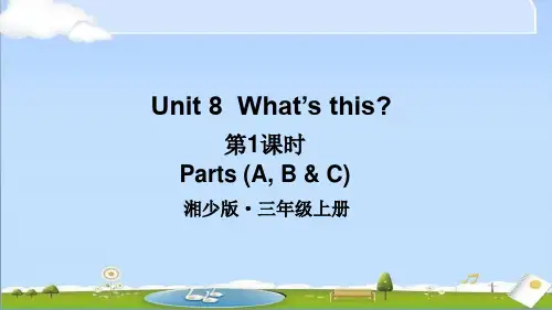 2024秋新湘少版英语三年级上册课件 Unit 8 第1课时