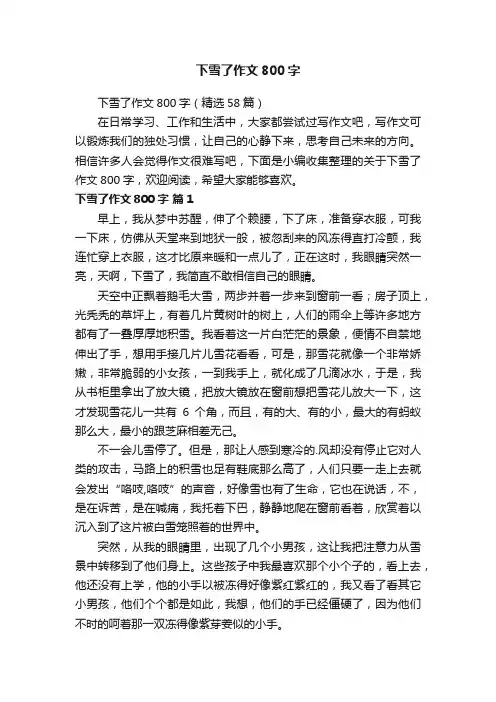下雪了作文800字