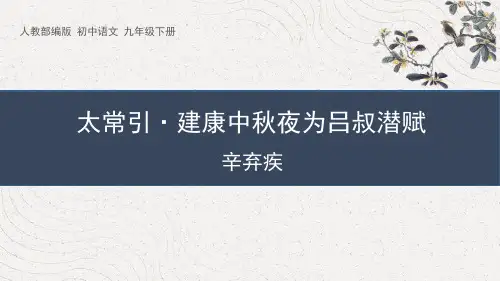 《太常引建康中秋夜为吕叔潜赋》PPT课件