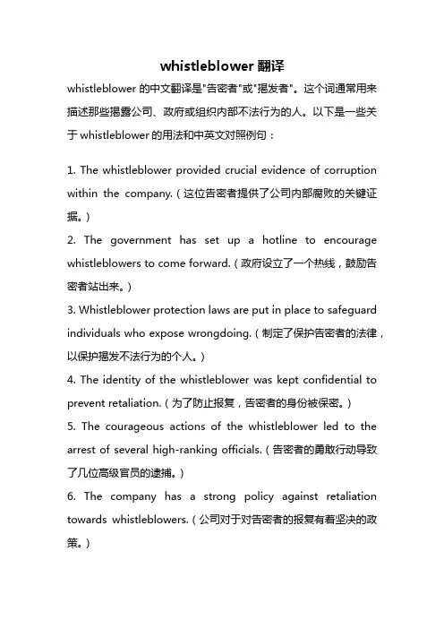 whistleblower翻译