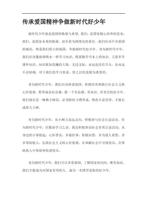 传承爱国精神争做新时代好少年