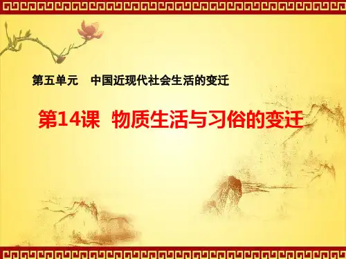 高中历史必修2优质课件8：第14课 物质生活与习俗的变迁