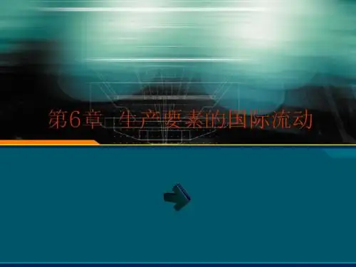 第6章生产要素的国际流动