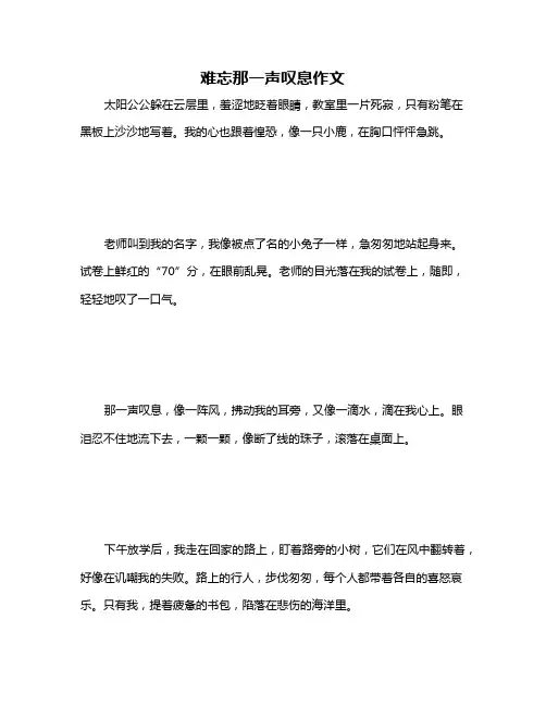 难忘那一声叹息作文