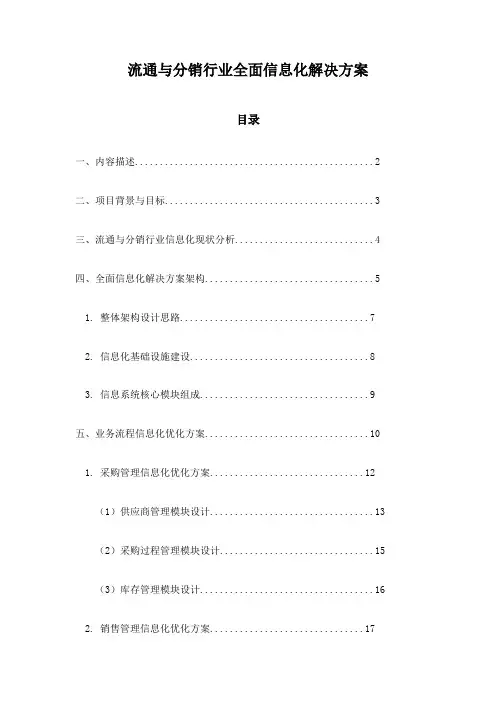 流通与分销行业全面信息化解决方案