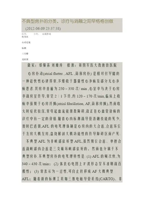 不典型房扑的分类、诊断与消融