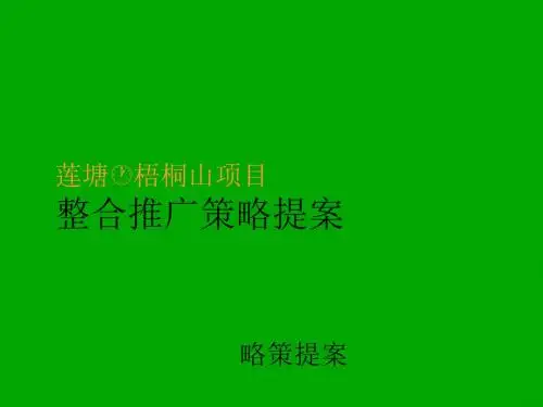 莲塘·梧桐山项目整合推广策略提案-房地产策划文案