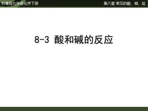 【科粤版九年级化学下册】第8章8-3酸和碱的反应课件