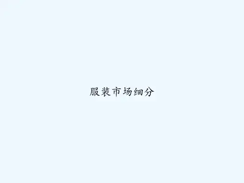 服装市场细分 PPT