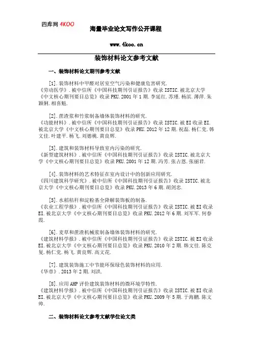 装饰材料论文参考文献范例
