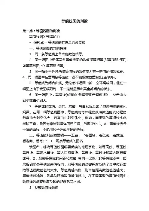 等值线图的判读