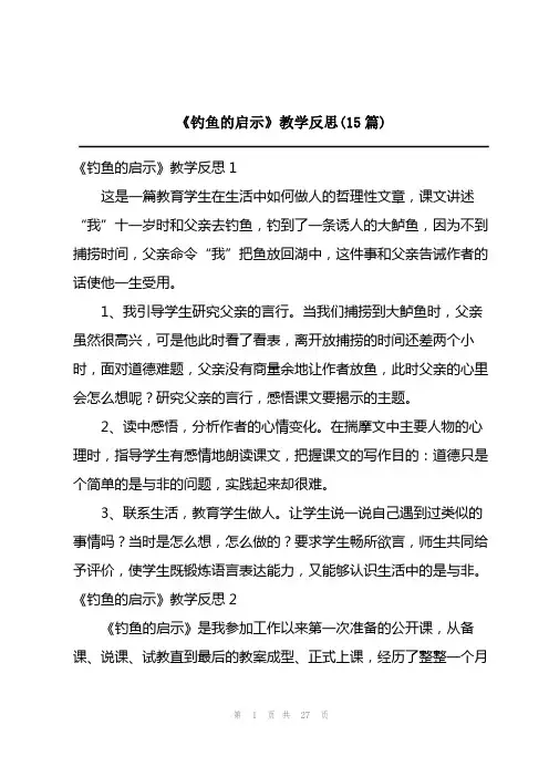 2023年《钓鱼的启示》教学反思(15篇)