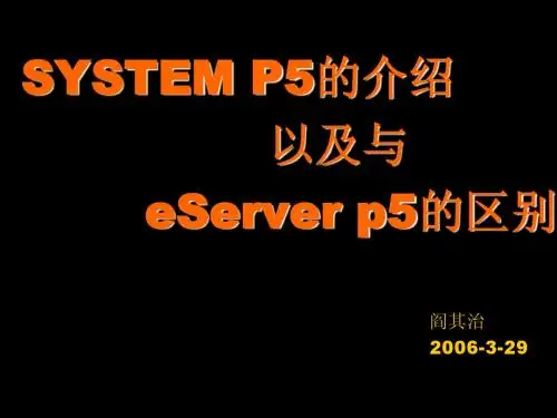 SYSTEM P5 介绍及与ESERER P5区别
