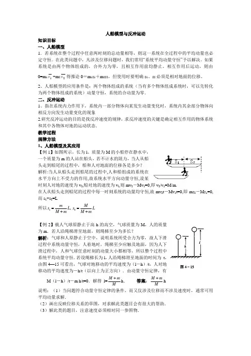 高中物理反冲习题课 人船模型