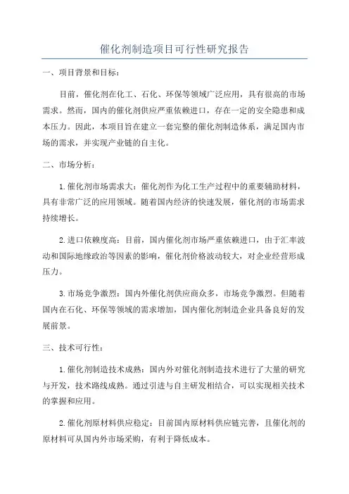 催化剂制造项目可行性研究报告