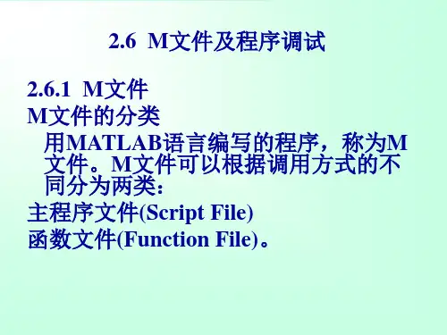 M文件及程序调试