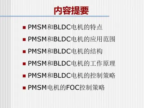 永磁同步电机工作原理及控制策略-PPT课件