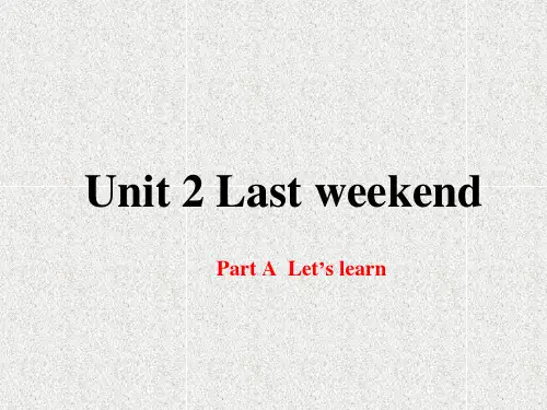 人教PEP版六年级英语下册Unit2Last weekend PartA let's learn课件