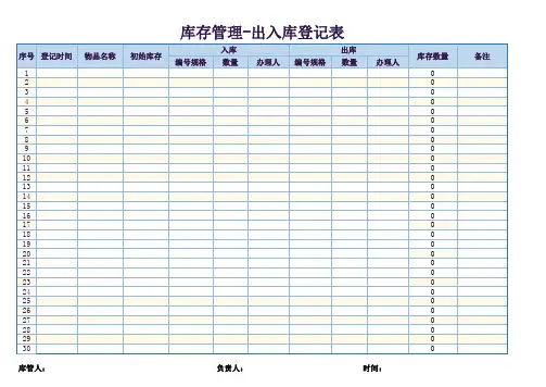 库存管理-出入库登记表